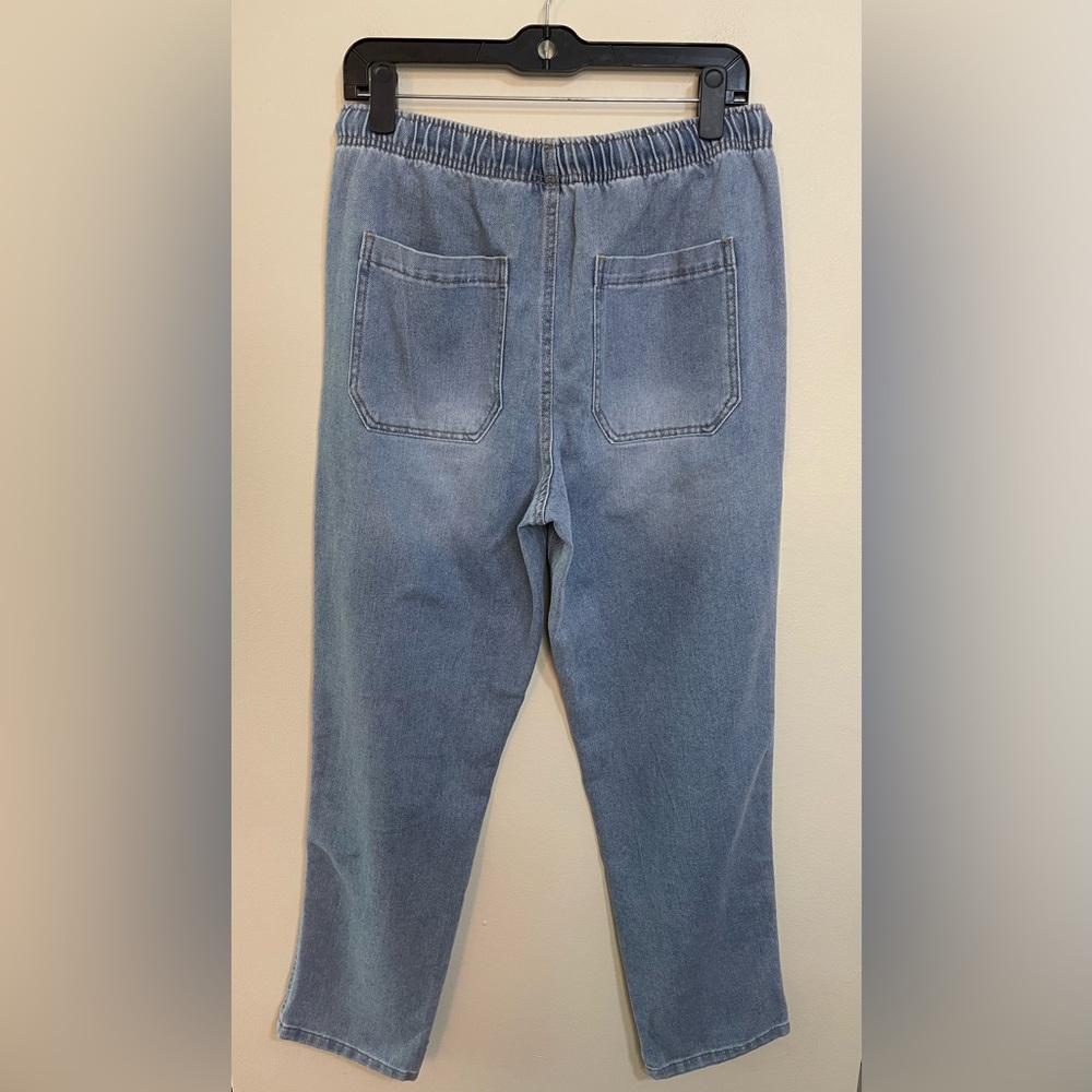 Berkley Jensen Women’s Joggers Denim High Rise Relaxed Pull On Pant Sz Medium - Picture 16 of 17